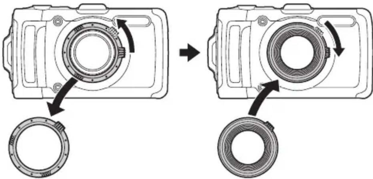 OLYMPUS PT053 - Fije el anillo antirreflectante a la CAMERA digital - 1