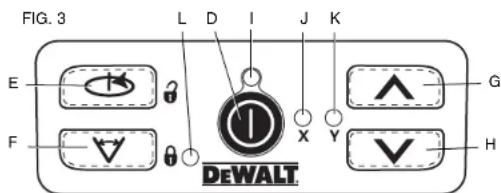 DEWALT DCF885 - TURNING THE LASER ON (FIG. 3) - 1