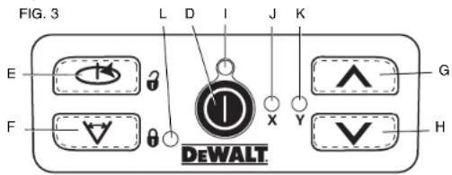DEWALT DCF885 - MISE EN MARCHE DU LASER (FIG. 3) - 1