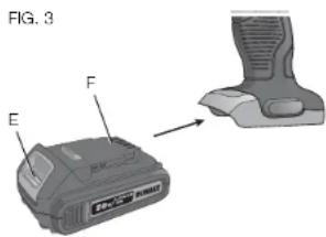DEWALT DCF880 - Installing and Removing the Battery Pack (Fig. 3) - 1