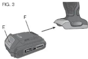 DEWALT DCF880 - Cómo instalar y retirar la unidad de batería (Fig. 3) FIG. 3 - 1