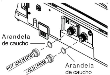 GE GTW685BPLDG - CONECTE LAS MANGUERAS DE AGUA A LA LAVADORA - 1