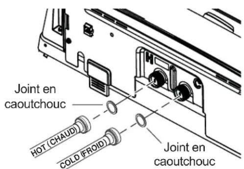 GE GTW685BPLDG - RACCORDEMENT DES FLEXIBLES D'EAU À LA LAVEUSE - 1