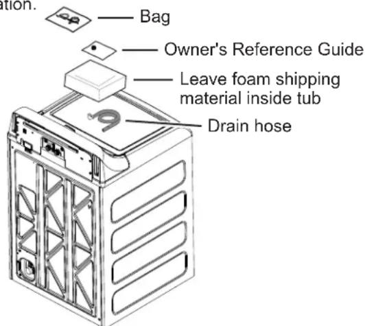GE GTW685BPLDG - UNPACKING THE WASHER - 1