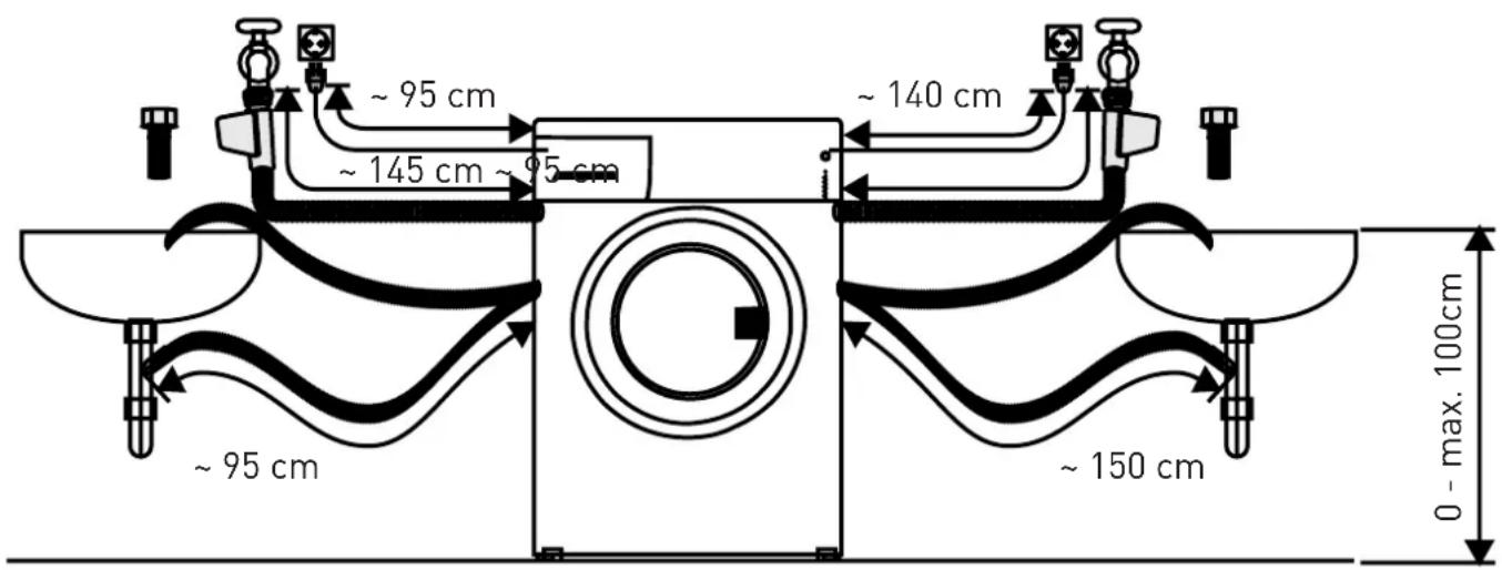 HIGH ONE WM 805 A++ WVET - Branchement du tuyau d'évacuation d'eau - 3