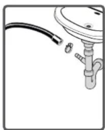 HIGH ONE WM 805 A++ WVET - Branchement du tuyau d'évacuation d'eau - 1
