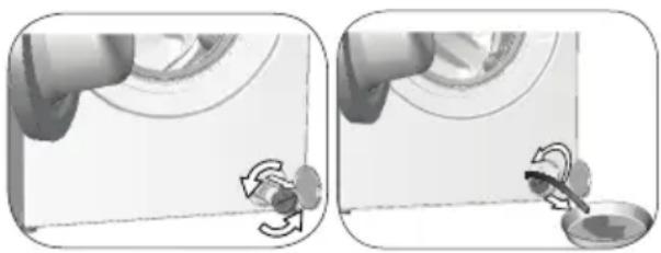 BEKO WTV 8812 BW - Als het product een noodwaterafvoerslang heeft, moet u om het water weg te pompen: - 1
