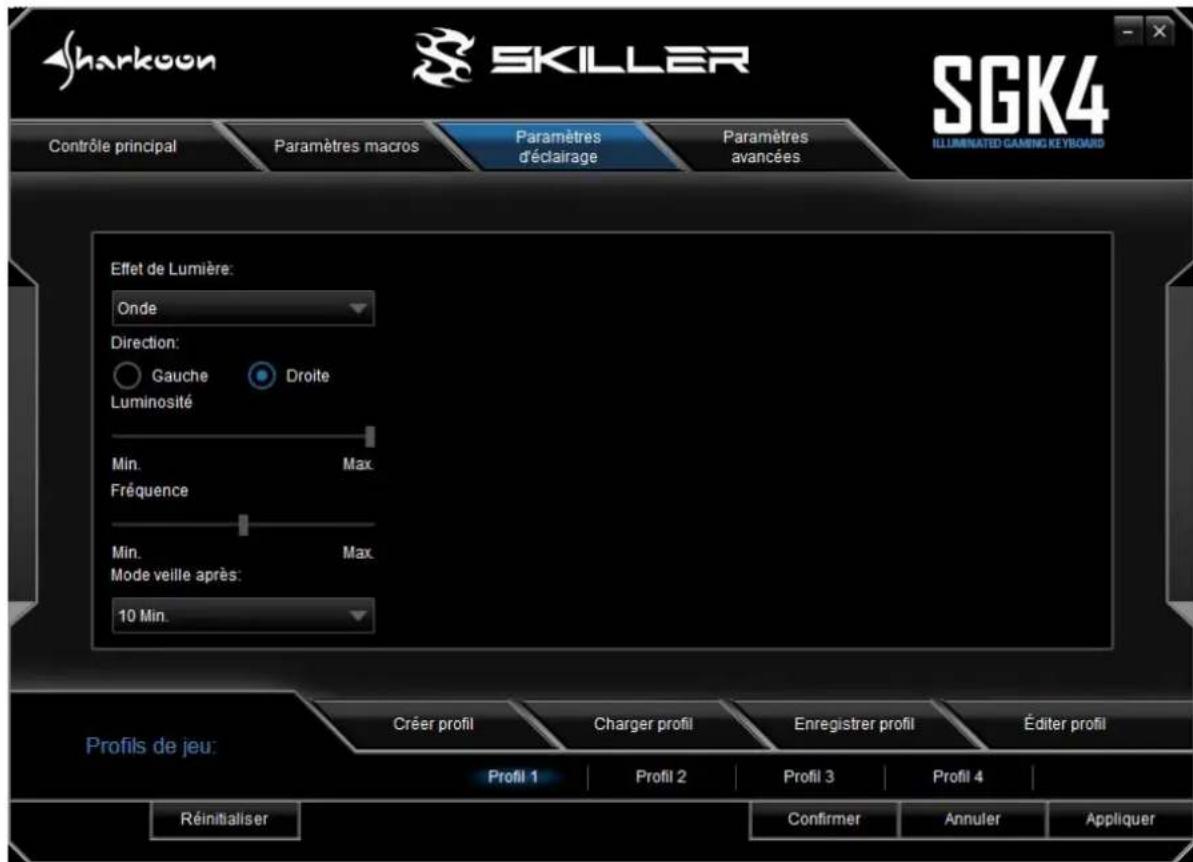 Sharkoon Skiller SGK4 - Paramètres d'éclairage - 1
