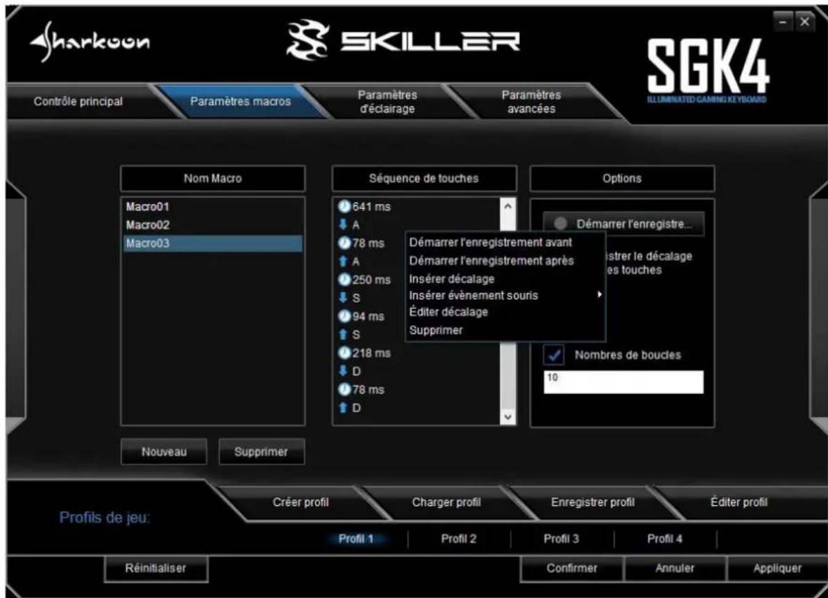 Sharkoon Skiller SGK4 - Paramètres macros - 1