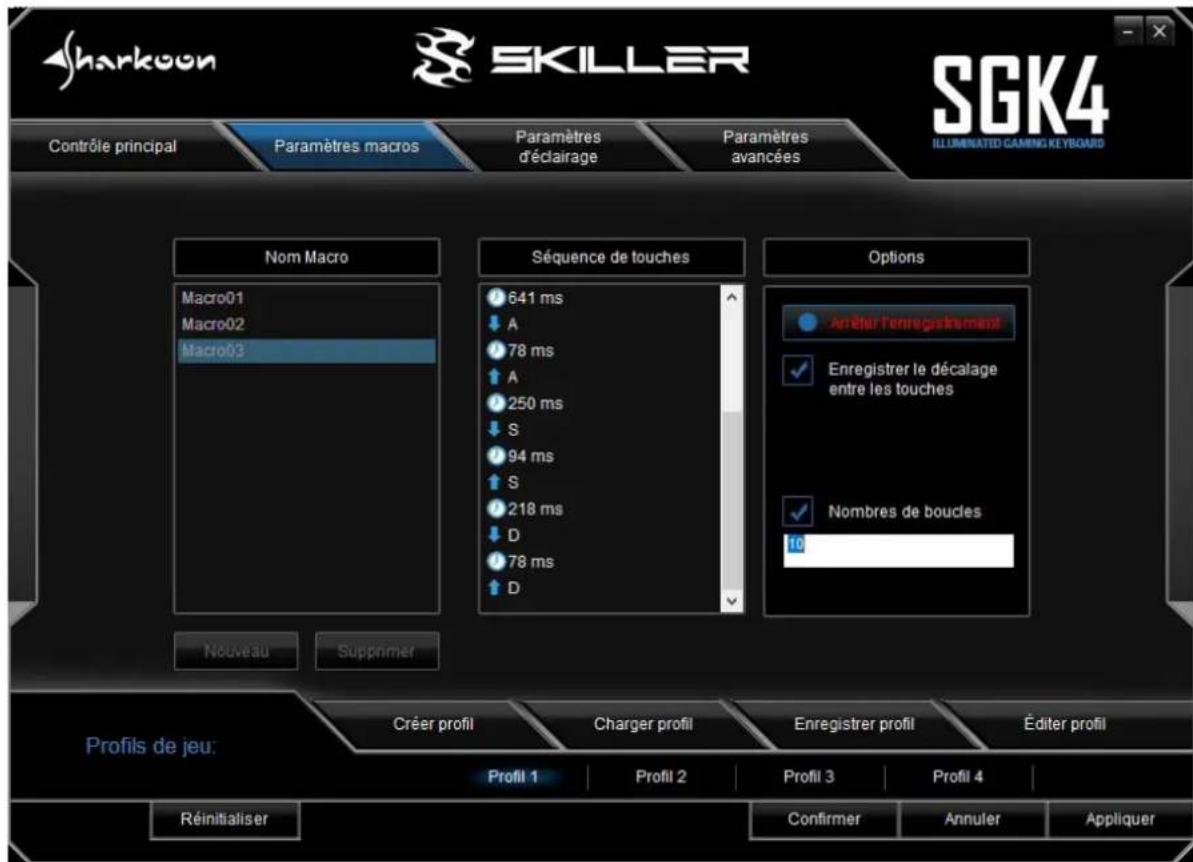 Sharkoon Skiller SGK4 - Paramètres macros - 1