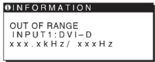 SONY SDMHS95D - Ekranda OUT OF RANGE mesaji görtülenirse, - 1