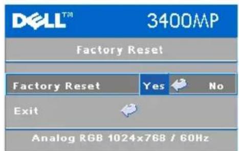 DELL 3400MP - Factory Reset Menu - 1
