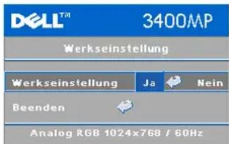 DELL 3400MP - Menu "Werkseinstellung" - 1