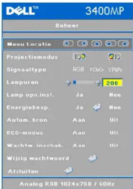DELL 3400MP - Menu Beheer - 1