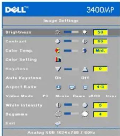 DELL 3400MP - Image Settings - 2