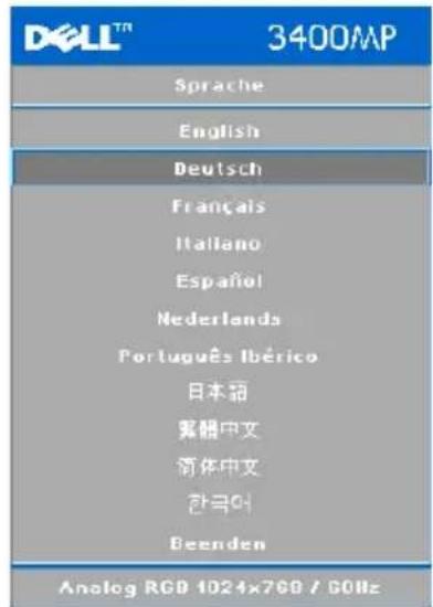 DELL 3400MP - Menu "Sprache" - 1