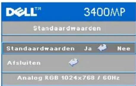 DELL 3400MP - Menu Standaardwaarden - 1