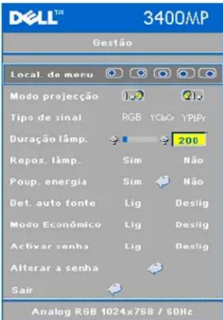 DELL 3400MP - Menu Gestão - 1