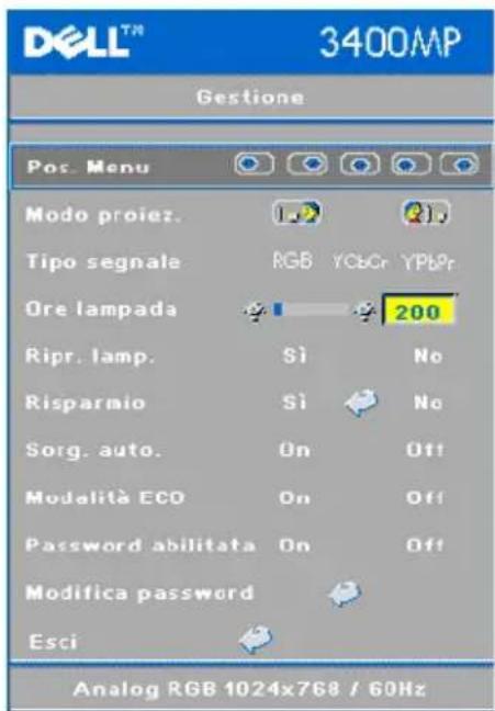 DELL 3400MP - Menu Gestione - 1