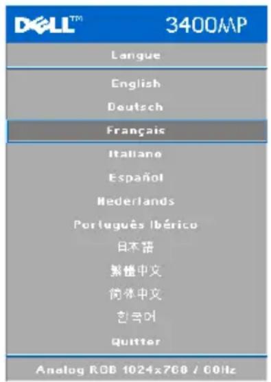 DELL 3400MP - Menu Langue - 1