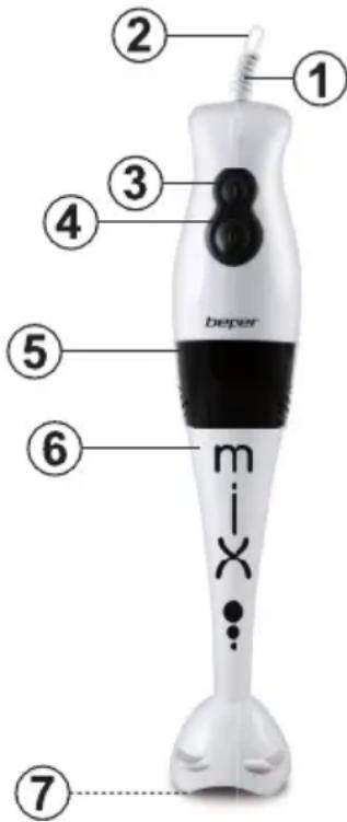 Beper 90.320V - ASSEMBLAGGIO DEL FRULLATORE AD IMMERSIONE - 1