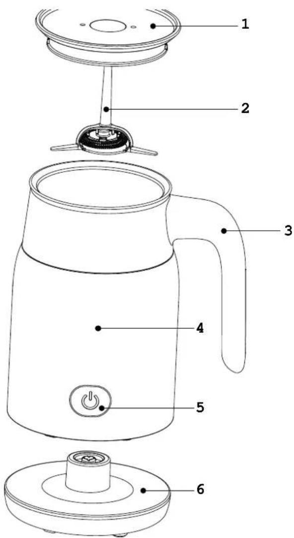 Caffitaly F03MK - Beschrijving melkopschuimer - 1