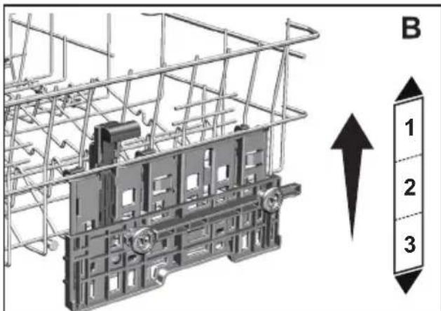 BEKO DIN 26420 - Réglage de la hauteur du panier supérieur - 2