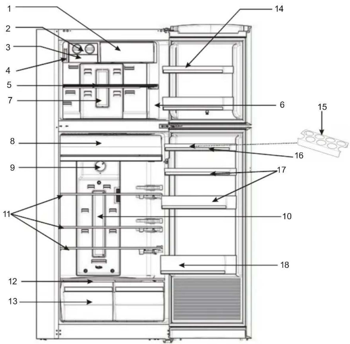 ELECTROLUX EJF4842AOX - THE PARTS OF THE APPLIANCE AND THE COMPARTMENTS - 1