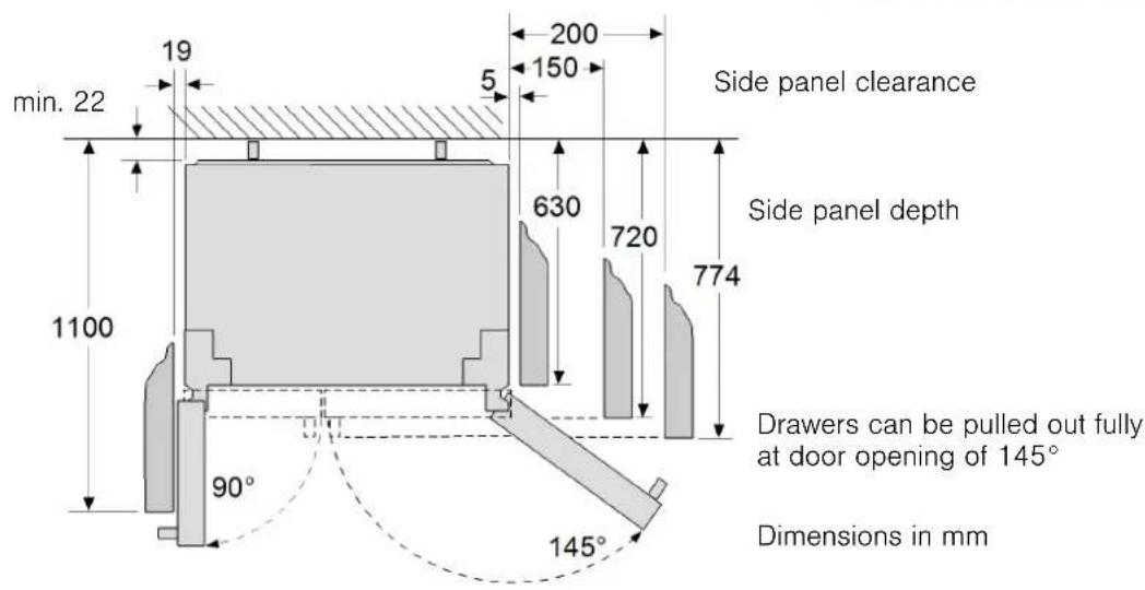 BOSCH KAI90VI20G - Installation dimensions - 3