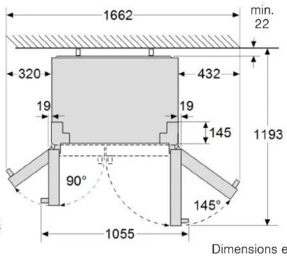 BOSCH KAI90VI20G - Angle d'ouverture de porte - 1