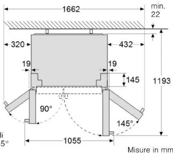 BOSCH KAI90VI20G - Angolo di aperture delle porte - 1
