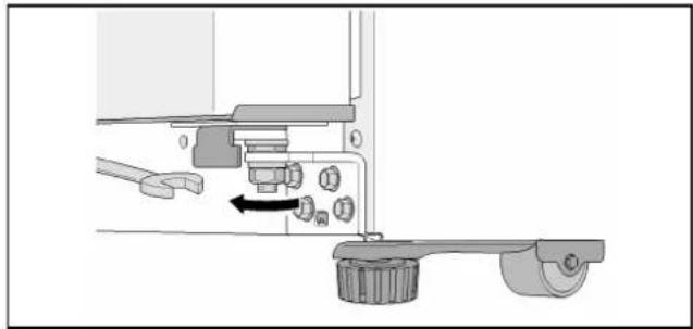 BOSCH KAI90VI20G - Wenn das Gerät exakt ausgerichtet ist, aber eine Gerätetur tiefer stehen: - 1
