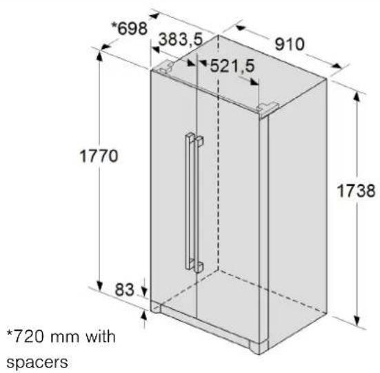 BOSCH KAI90VI20G - Installation dimensions - 1