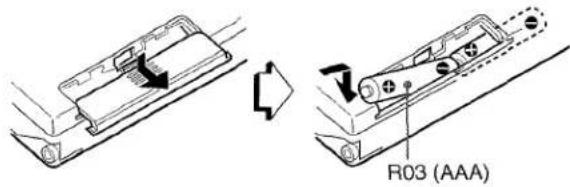 AIWA XRM70 - Insertion des piles - 1