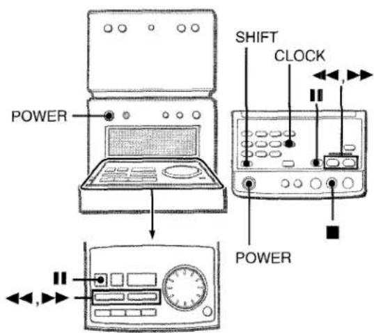 AIWA XRM70 - AJUSTE DEL RELOJ - 1