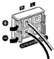 AIWA XRM25 - Connect the speaker cord to the main unit. - 2