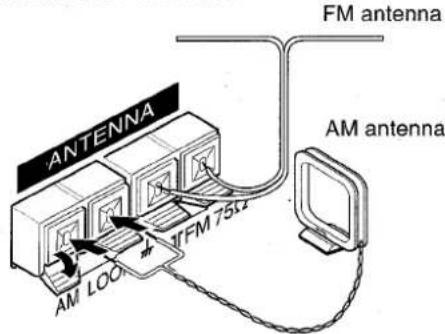 AIWA XRM1000 - Connect the supplied antennas. - 1