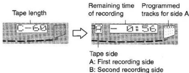 AIWA NSXA555 - Press numbered buttons 0-9 on the remote control to designate the tape length. - 1