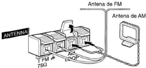 AIWA NSXA555 - Conecte las antennas suministradas. - 1