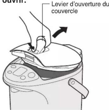 PANASONIC NCEG4000 - Appuyer et soulever le levier d'ouverture du couvercle pour l'ouvrir. - 1