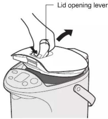 PANASONIC NCEG4000 - Press and lift the lid opening lever to open the lid. - 1