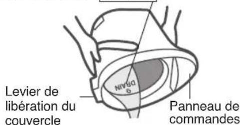 PANASONIC NCEG3000 - Débrancher et-retirer le couvercle. Verser toute I'eau chaude restante lentement viale marquage DRAIN - 1