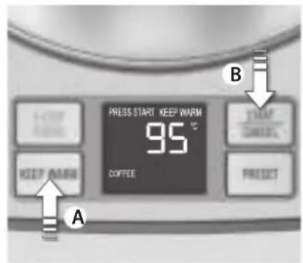 AEG EWA7800 - Press the 1-Cup Turbo button to boil one cup of water (max 200 ml) in less than 60 seconds. The setting will cancel the temperature set by the Preset button. The default temperature for the 1-Cup Turbo button is 100^ . - 1