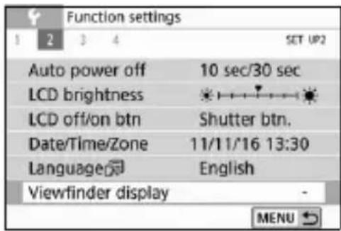 CANON EOS Rebel T7i - MENU Displaying the Electronic Level in the Viewfinder - 1