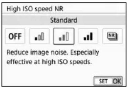 CANON EOS Rebel T7i - Select [High ISO speed NR]. - 1