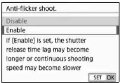 CANON EOS Rebel T7i - Select [Anti-flicker shoot.]. - 1