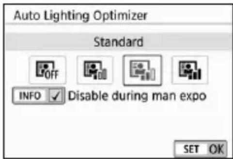 CANON EOS Rebel T7i - Select [Auto Lighting Optimizer]. - 1