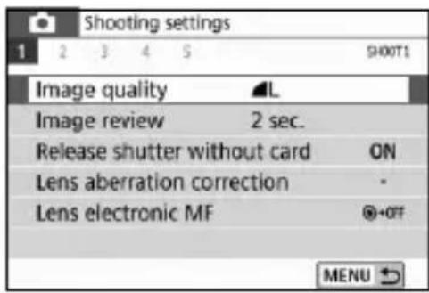 CANON EOS Rebel T7i - MENU Setting the Image-Recording Quality - 1