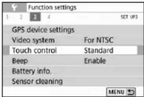 CANON EOS Rebel T7i - MENU Setting the Touch Control Response - 1
