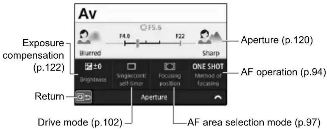 CANON EOS Rebel T7i - - When [☐: Shooting screen: Guided] is Set - 1